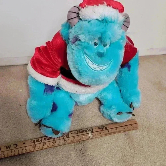 Disney Monsters Inc. SULLY James P Sullivan Christmas Santa plush stuffed animal - Picture 2 of 5